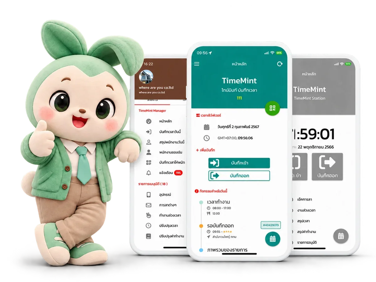 TimeMint Application ระบบลงเวลาพนักงาน พร้อม TimeMint Manager และ TimeMint Station